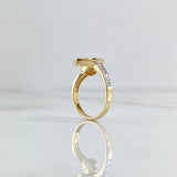 Anillo Corazón Apendice 2.05gr / T5 3/4 / Circones Blancos Oro Amarillo 18K