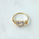 Anillo Infinito Corazón Fé 2.65gr / T6 3/4 / Circones Blancos Oro Amarillo 18K