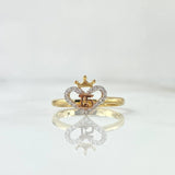 Anillo 15s Corazón Corona 2.25gr / T7 / Circones Blancos Oro Amarillo 18K