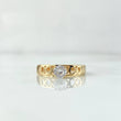 Anillo Solitario Enmallado Corazones 2gr / T6 1/4 / Circon Blanco Oro Amarillo 18K