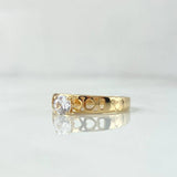 Anillo Solitario Enmallado Corazones 2gr / T6 1/4 / Circon Blanco Oro Amarillo 18K