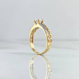 Anillo Solitario Destello Enmallado 2.7gr / T5 1/4 / Circones Blancos Dos Oros Amarillo Blanco 18K