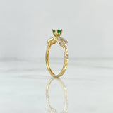 Anillo Solitario Infinito 1.75gr / T6 1/2 / Circones Blancos Verde Oro Amarillo 18K