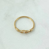 Anillo Enrredadera 1.8gr / T7 3/4 / Circones Blancos Oro Amarillo 18K