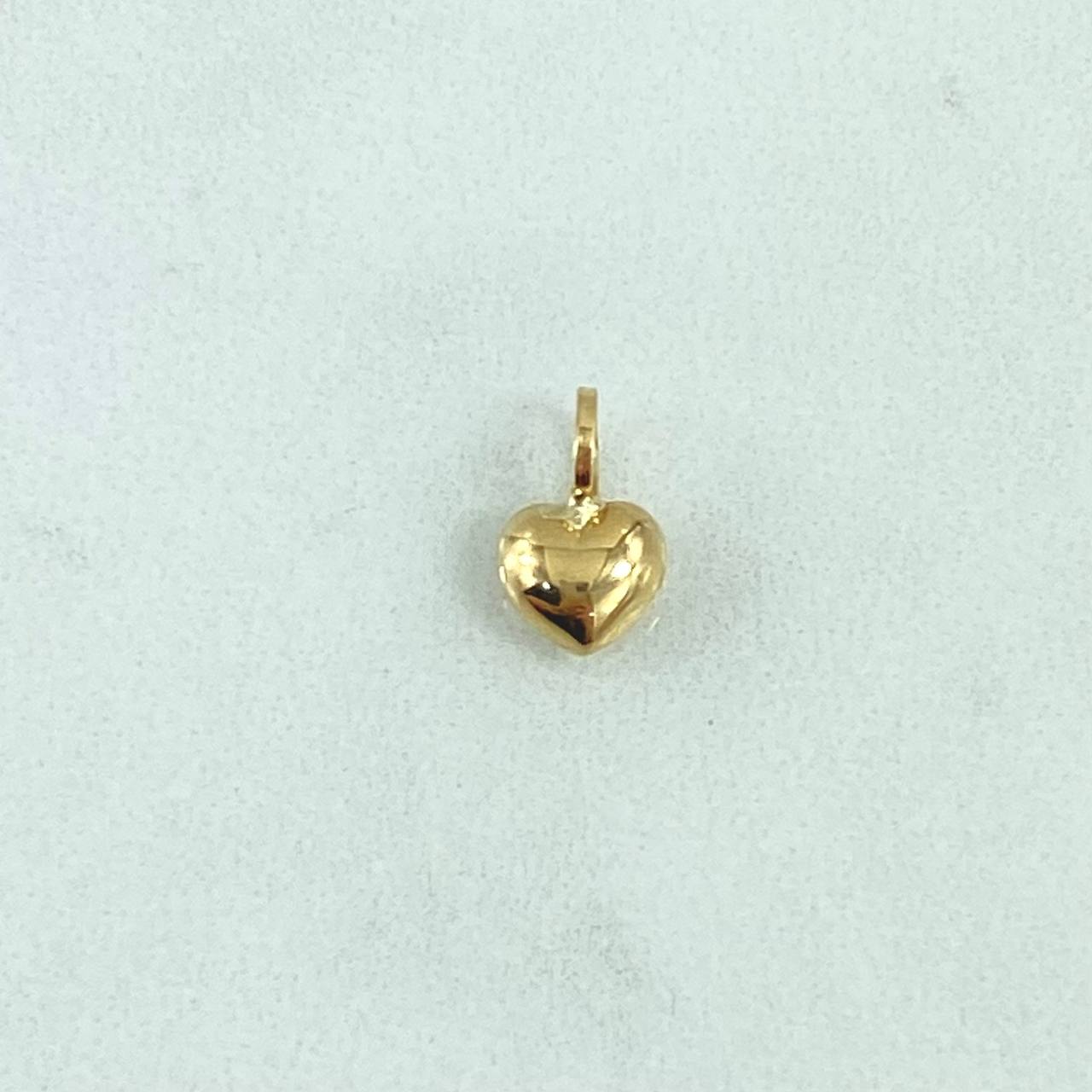 Dije Corazón Fijo 0.3gr / 1cm / Liso Troquelado Oro Amarillo 18K ©