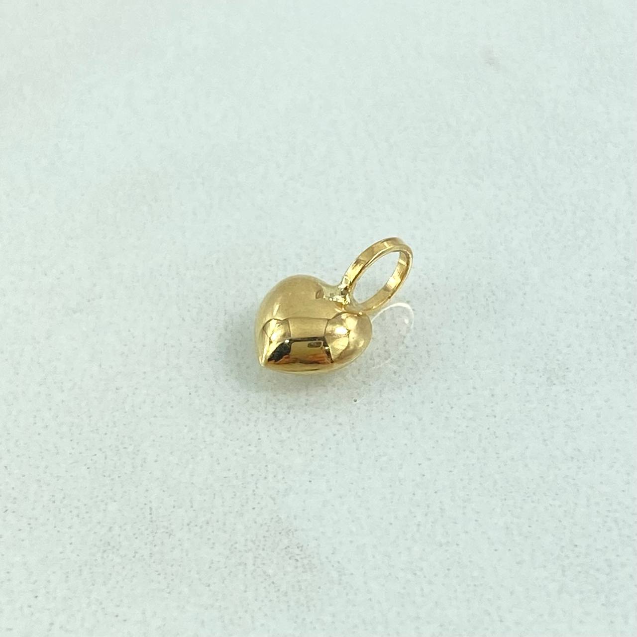 Dije Corazón Fijo 0.3gr / 1cm / Liso Troquelado Oro Amarillo 18K ©