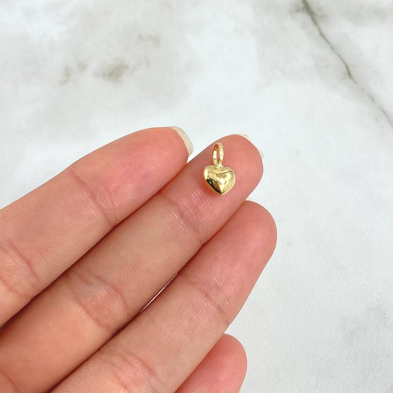 Dije Corazón Fijo 0.3gr / 1cm / Liso Troquelado Oro Amarillo 18K ©