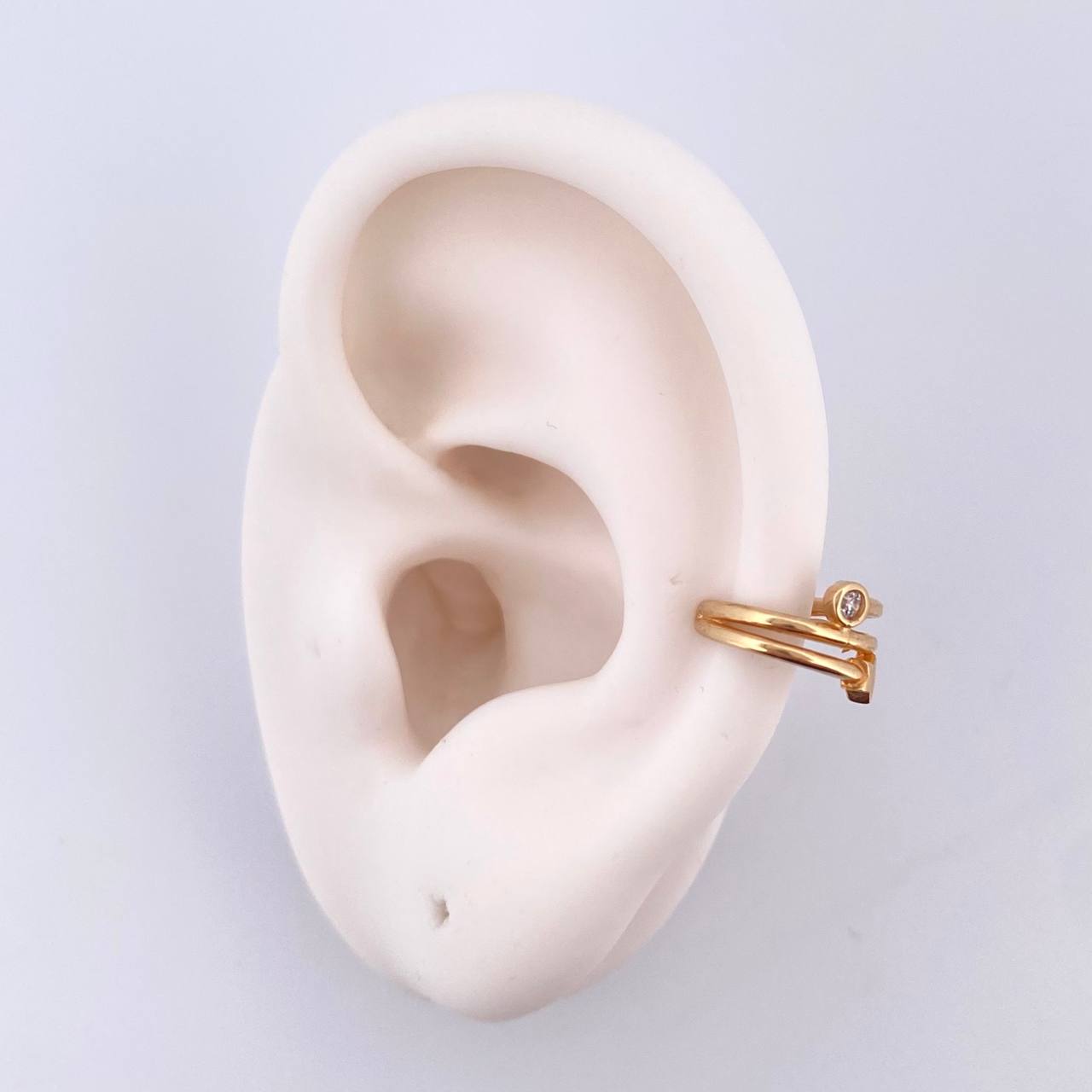 Piercing Earcuff Simulador 1gr / 1cm / Estrella Fugaz Oro Amarillo 18K (Joya)