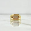 Anillo Sello Cuadrado 1.55gr / T5 3/4 / Texturizado Tres Oros 18K