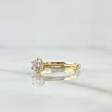 Anillo Solitario Apertura Bilateral 1.55gr / T6 1/2 / Circon Blanco Oro Amarillo 18K