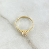 Anillo Solitario Apertura Bilateral 1.55gr / T6 1/2 / Circon Blanco Oro Amarillo 18K