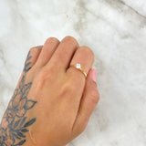 Anillo Solitario Apertura Bilateral 1.55gr / T6 1/2 / Circon Blanco Oro Amarillo 18K