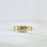 Anillo Solitario Recto 2.1gr / T6 3/4 / Circon Blanco Oro Amarillo 18K