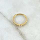 Anillo Solitario Recto 2.1gr / T6 3/4 / Circon Blanco Oro Amarillo 18K