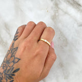 Anillo Solitario Recto 2.1gr / T6 3/4 / Circon Blanco Oro Amarillo 18K