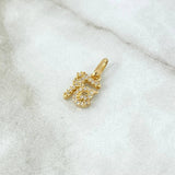 Dije FE 0.9gr / 1.8cm / Circones Blancos Oro Amarillo 18K