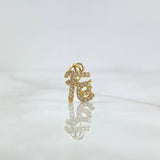 Dije FE 0.9gr / 1.8cm / Circones Blancos Oro Amarillo 18K