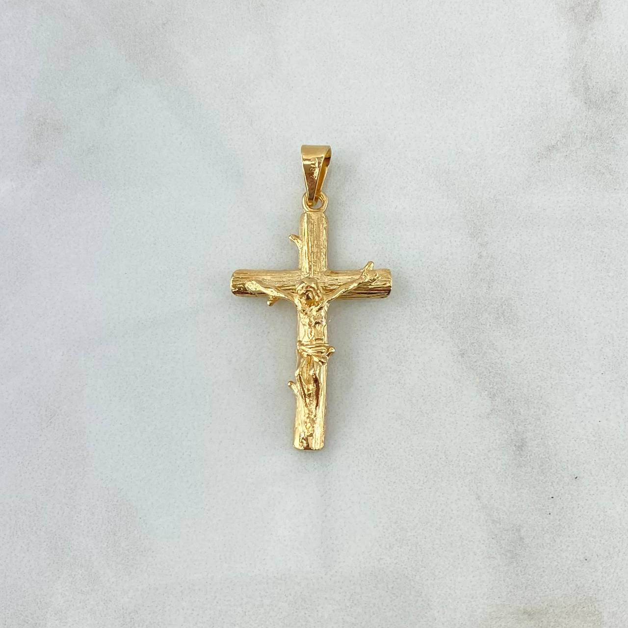 Dije Cristo Cruz De Madera 4.25gr / 4.2cm / Oro Amarillo 18K