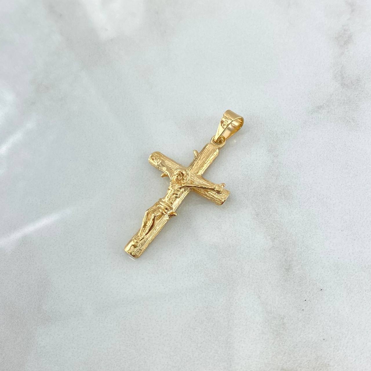 Dije Cristo Cruz De Madera 4.25gr / 4.2cm / Oro Amarillo 18K