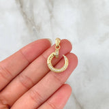 Dije Clavo Perfilado 2.6gr / 2.7cm / Circones Blancos Oro Amarillo 18K