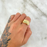 Anillo sombrero Volteado 2.6gr / T8 / Circones Verdes Oro Amarillo 18K