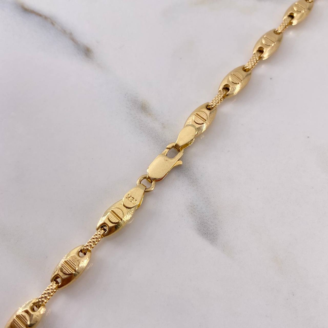 Cadena Rustica Tornillo 16.6gr / 60cm / 5.3mm Punteado Oro Amarillo 18K &