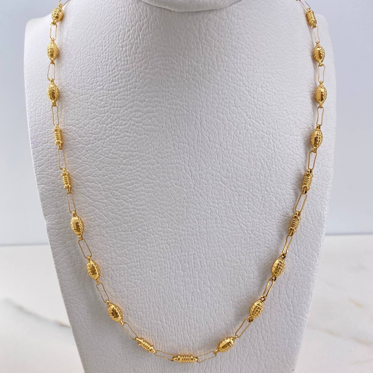 Cadena Rustica Granada 8.95gr / 65cm / 4.1mm Barril Oro Amarillo 18K &