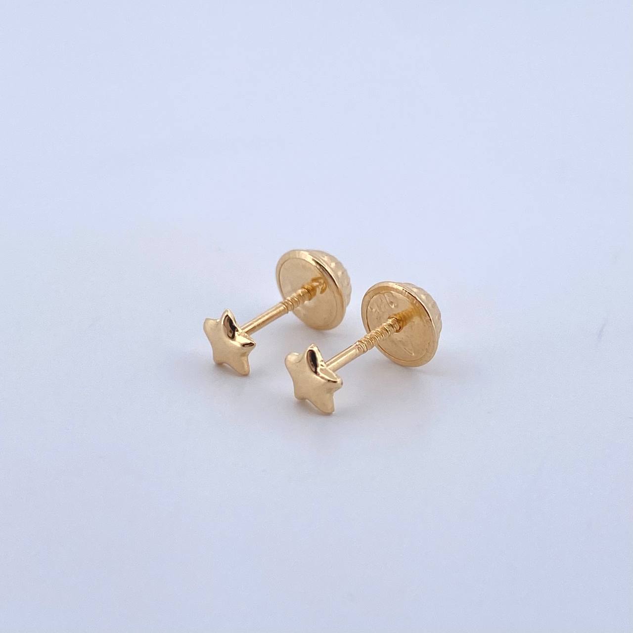 Topos Estrella 0.4gr / 3mm Lisa Oro Amarillo 18K ©