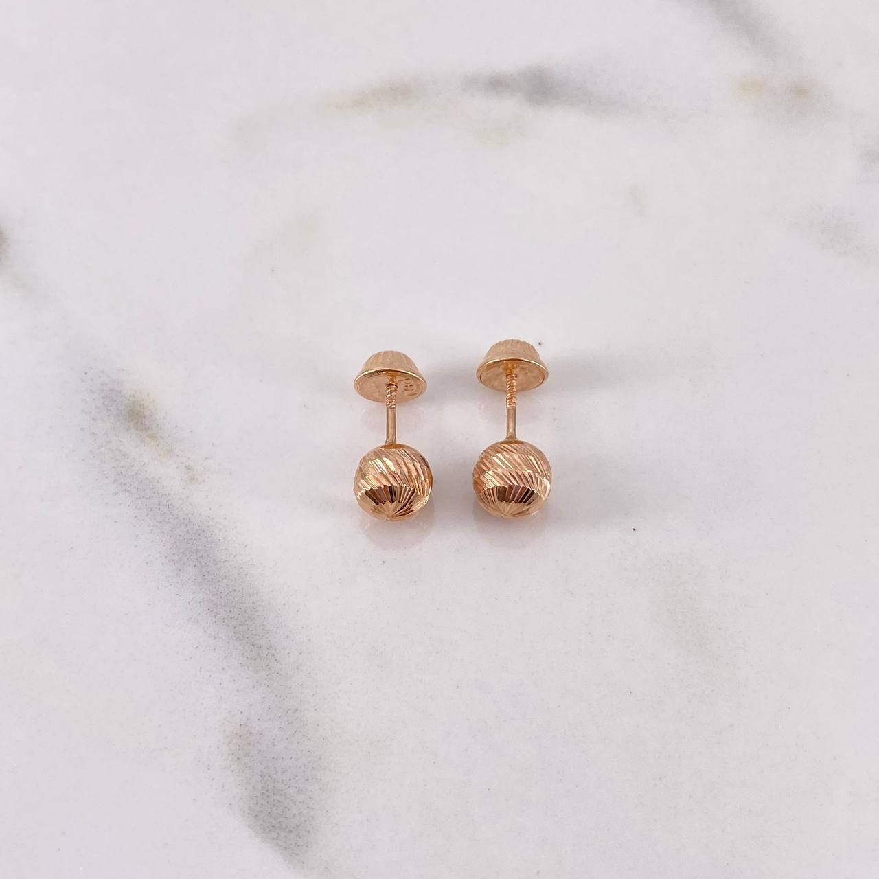 Topos Bola 0.7gr / 6mm Diamantados Oro Rosa 18K $