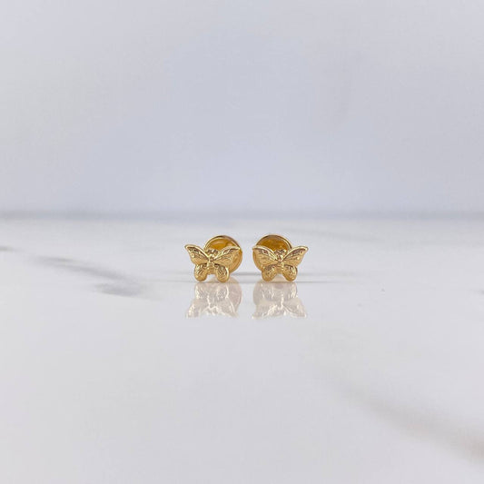 Topos Mariposa 0.45gr / Lisos Oro Amarillo 18K $