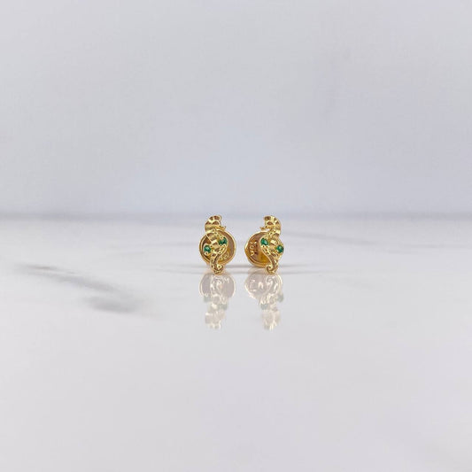 Topos Caballito De Mar 0.75gr / Circones Verdes Oro Amarillo 18K $