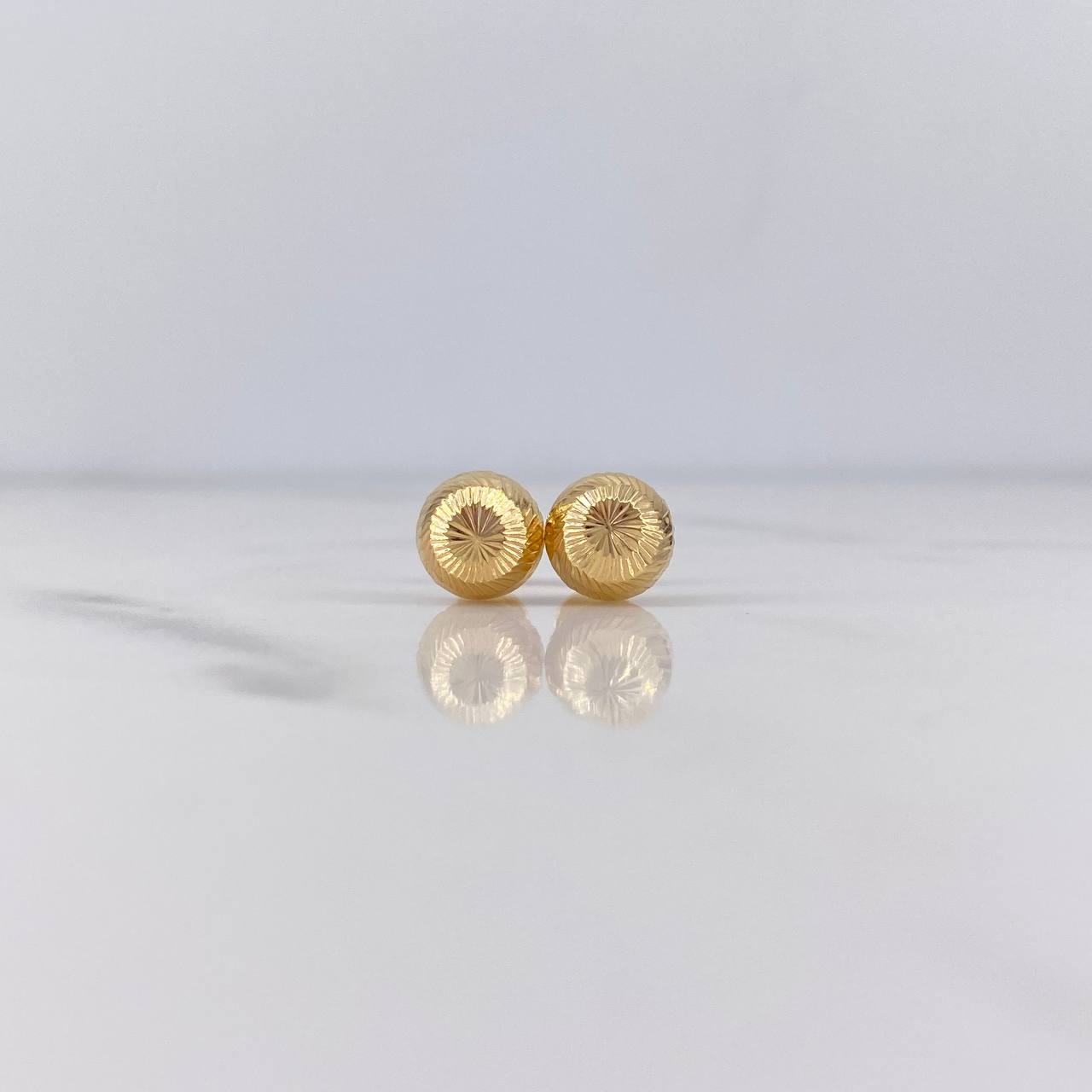 Topos Media Bola 0.9gr / 8mm Diamantados Oro Amarillo 18K $