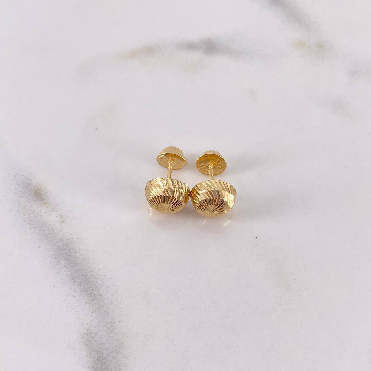 Topos Media Bola 0.9gr / 8mm Diamantados Oro Amarillo 18K $