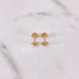 Topos Huella 0.7gr / Circones Blancos Oro Amarillo 18K $