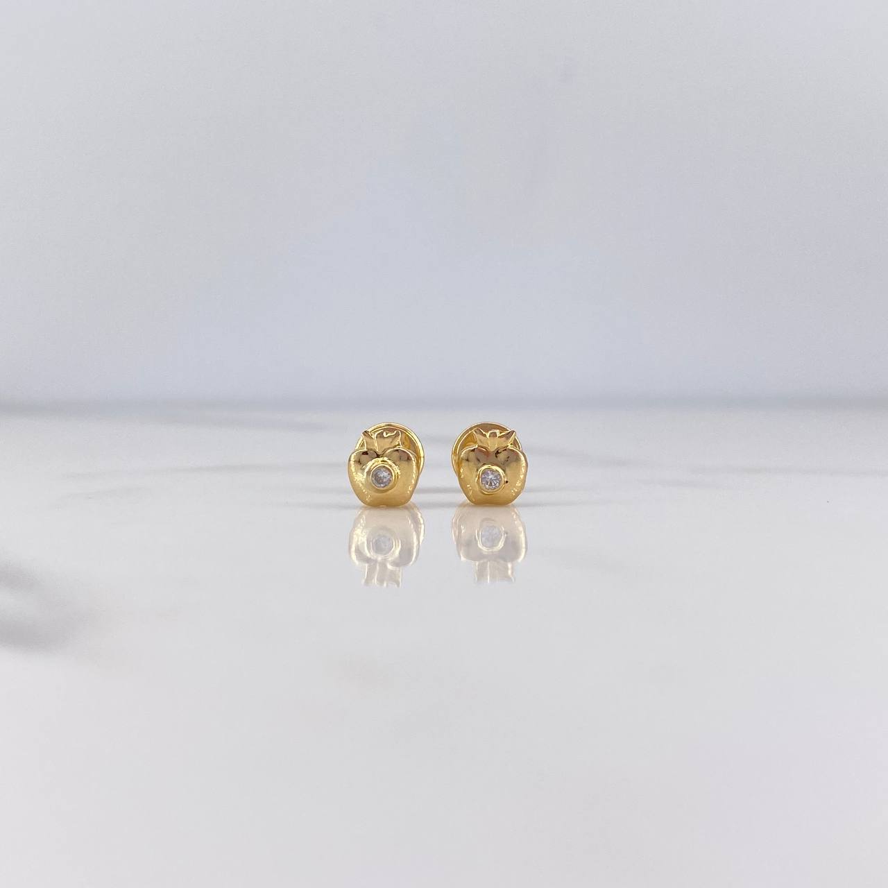 Topos Manzana 0.55gr / Circon Blanco Oro Amarillo 18K $