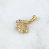 Dije Conejo 1.5gr / 2cm / Circones Blancos Y Negro Oro Amarillo 18K ©