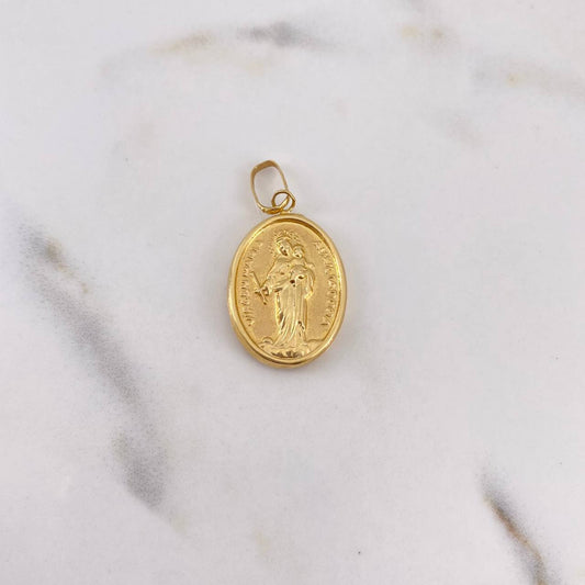 Dije Virgen Maria Auxiliadora 1.5gr / 3cm / Troquelado Oro Amarillo 18K #