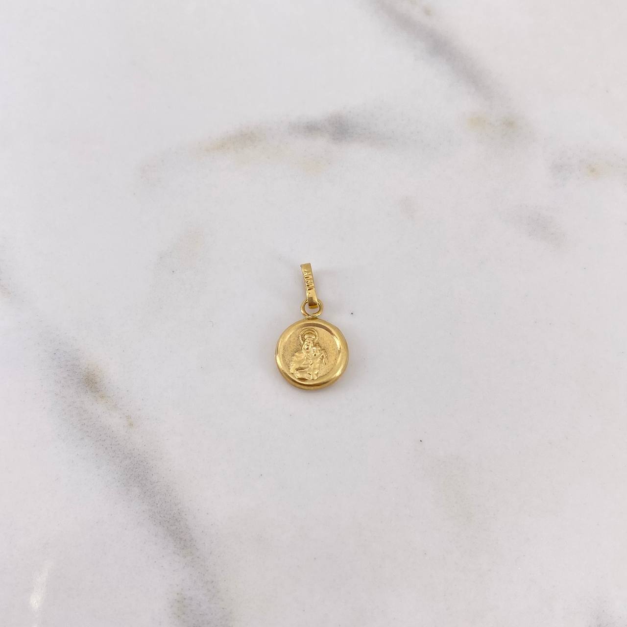 Dije Virgen Del Carmen 0.4gr / 1.6cm / Troquelado Oro Amarillo 18K #