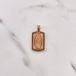 Dije Placa Virgen Guadalupe 4.2gr / 2.7cm / Circones Negros Oro Rosa 18K #