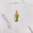 Dije Virgen Maria 2.25gr / 2.9cm / Circones Verdes Blancos Oro Amarillo 18K &