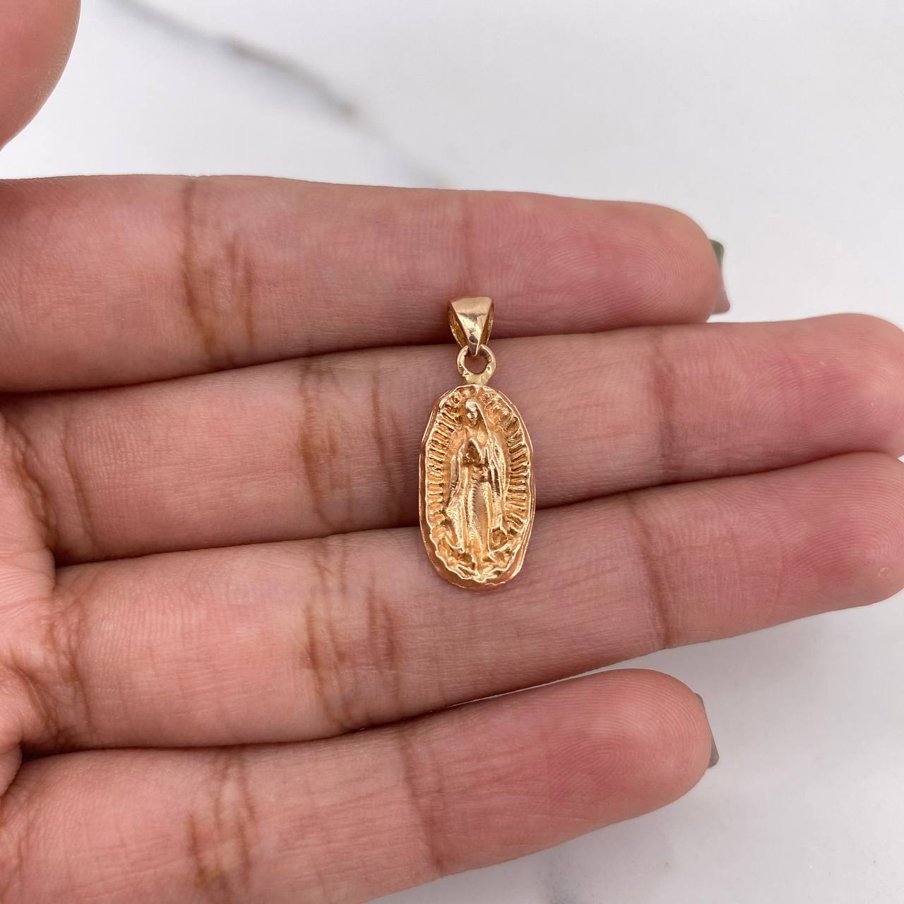 Dije Virgen Guadalupe 2.4gr / 2.2cm / Liso Oro Rosa 18K #