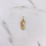 Dije Virgen Maria 1.65gr / 2.3cm / Circones Blancos Oro Amarillo 18K #