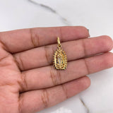 Dije Virgen Guadalupe 1.9gr / 2.2cm / Circones Colores Oro Amarillo 18K &