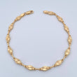 Tobillera Rustico Eslabon 6gr / 24.7cm / 5.2mm Diamantado Oro Amarillo 18K &