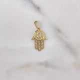 Dije Mano Hamsa 0.3gr / 2.2cm / Filigrana Oro Amarillo 18K #