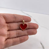 Dije Corazon 3.1gr / 2cm / Rojo Electroestatico Oro Rosa 18K #