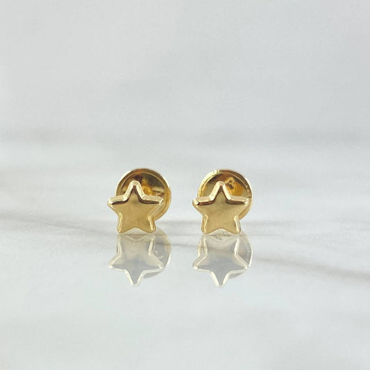 Topos Estrella 0.5gr / 5mm / Lisa Oro Amarillo 18K