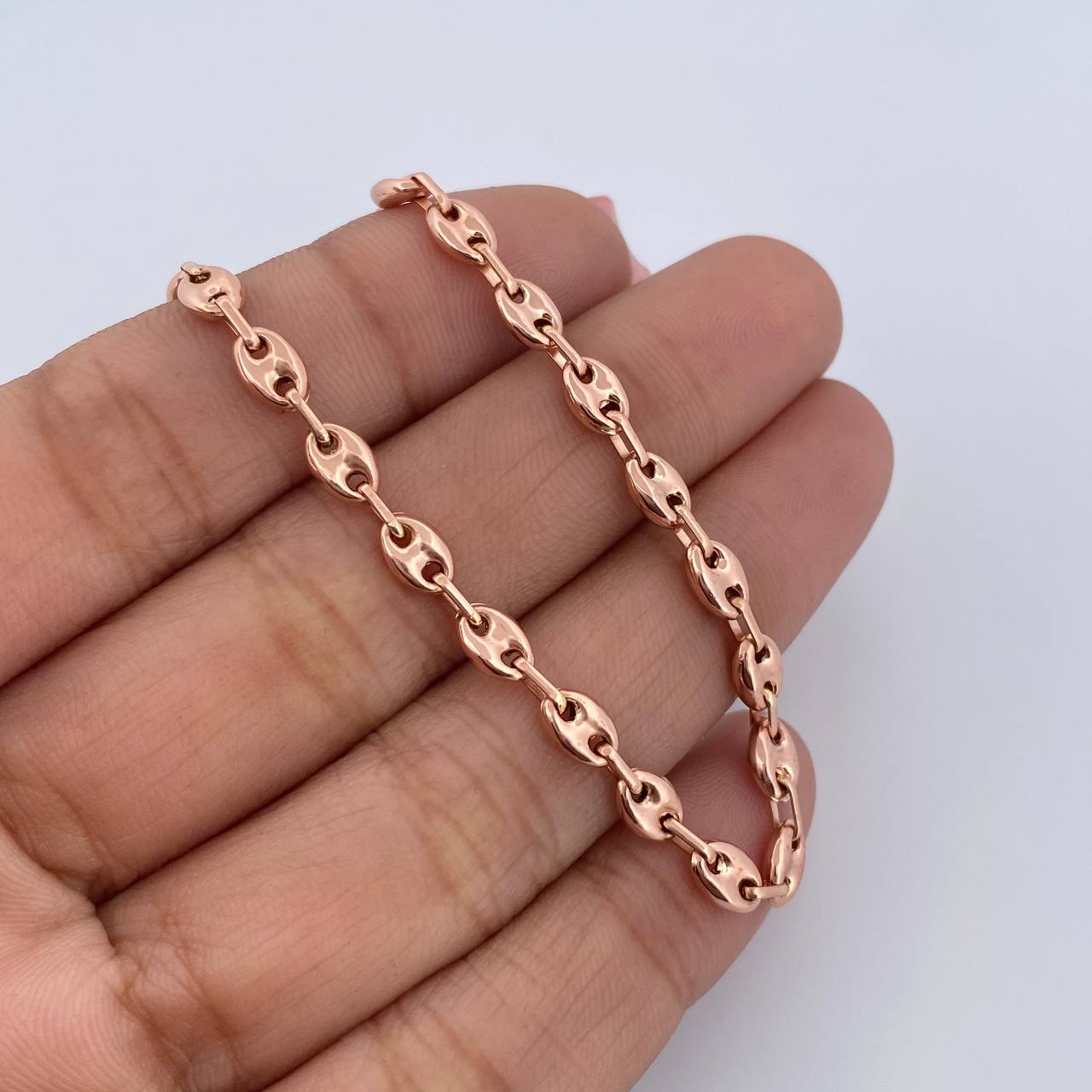 Tobillera GC 4.3gr / 24.6cm / 4mm Oro Rosa 18K &