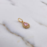 Dije Halo Gota 1.2gr / 1.9cm / Circones Rosado Blancos Oro Amarillo 18K #