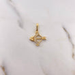 Dije Flecha Y Arco 1.5gr / 2.2cm / Circones Blancos Oro Amarillo 18K #